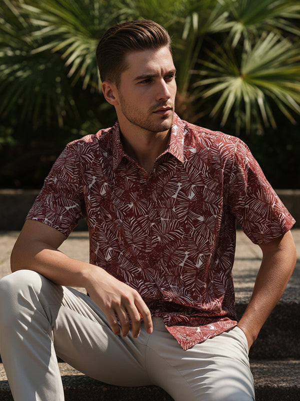 GAVYN R/FIT SHORT SLEEVE SHIRT (MAROON)